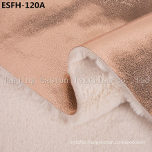 Print and Golden-Plating Suede Bonded Faux Fur Esfh-120A
